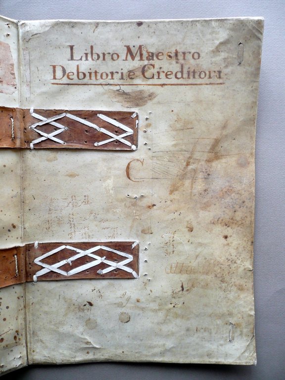 Legatura Pergamena XVIII Secolo '700 Libro Mastro Debitori e Creditori …
