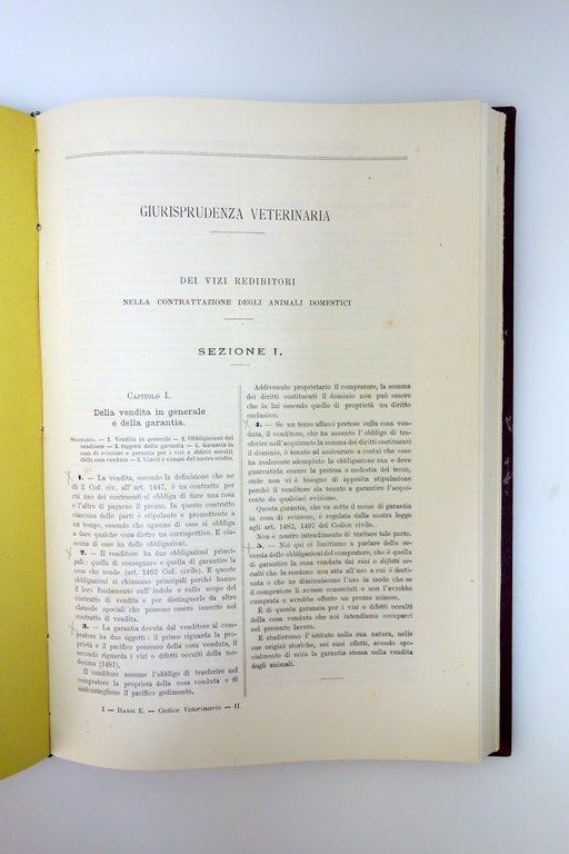Legislazione e Giurisprudenza Veterinaria Codice Veterinario Bassi Torino 1896 | Immagine Gallery 3