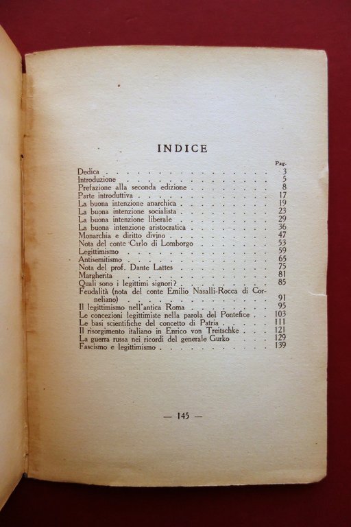 Legittimismo Remo Renato Petitto Alfieri Milano 1926 2° Edizione