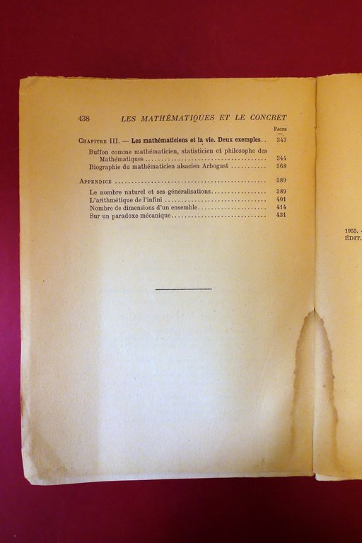 Les Mathematiques et le Concret Maurice Frechet PUF Paris 1955