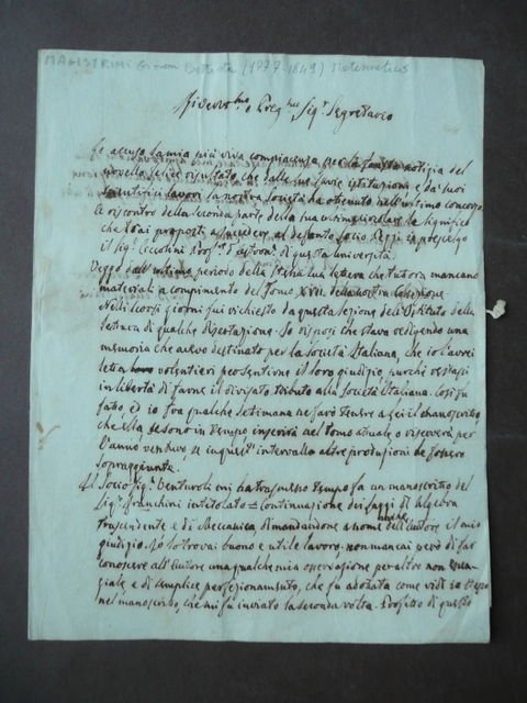 Lettera Autografa Magistrini Matematica 1814 Antonio Cagnoli Scienze Autografo | Immagine principale