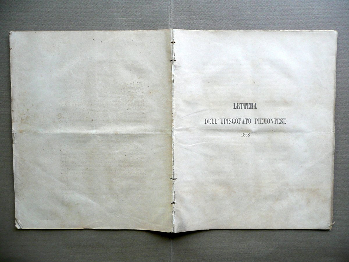 Lettera dell'Episcopato Piemontese 1868 Pio IX Antilluminismo Decadenza Costumi