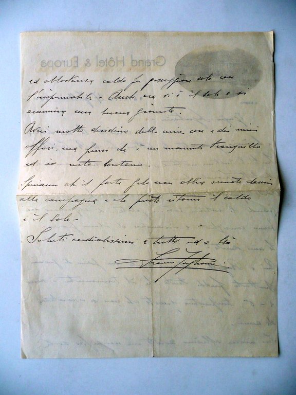 Lettera Intestazione Grand Hotel & Europa Rapallo 17 Febbraio 1940 …