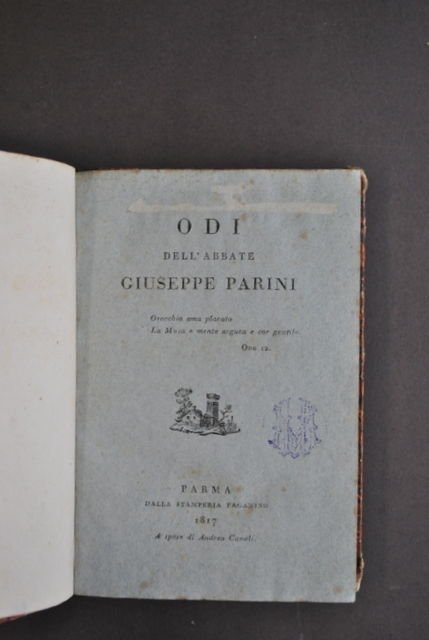 Letteratura Abate Parini Neoclassicismo Odi Parma Paganino 1817 | Immagine principale
