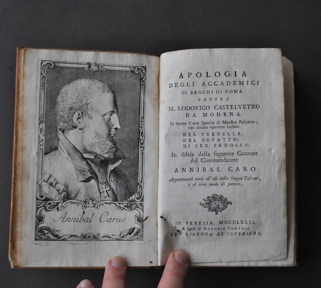 Letteratura Caro Apologia Castelvetro Predella Buratto Ser Fedocco Cortesi 1772 | Immagine principale