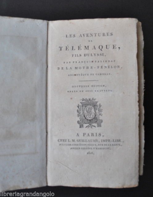 Letteratura Francese FÈnÈlon les Aventures de TÈlÈmaque Fil Ulysse Telemaco 1806