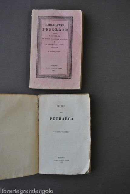 Letteratura Rime Petrarca Raccolta Opere Classiche Italiane Tradotte Pomba 1830