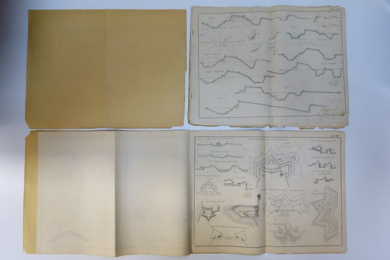 Lezioni di Fortificazione Passeggera Permanente 2 Atlanti 30 Tavole Modena …