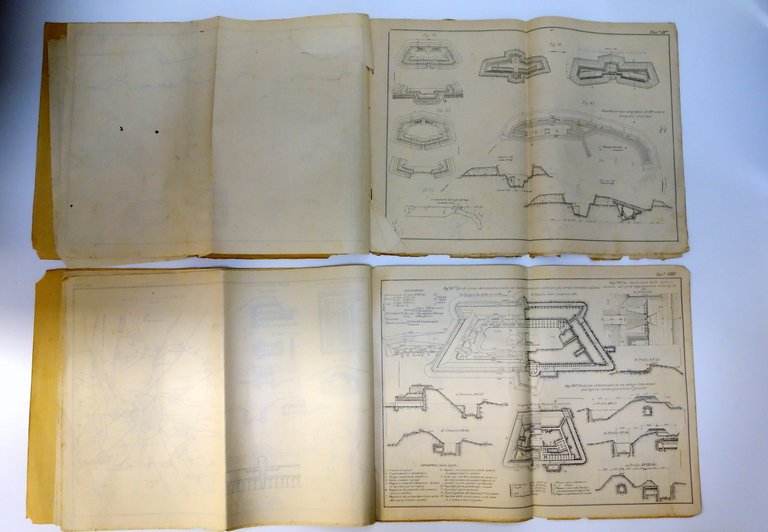 Lezioni di Fortificazione Passeggera Permanente 2 Atlanti 30 Tavole Modena …
