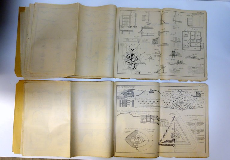 Lezioni di Fortificazione Passeggera Permanente 2 Atlanti 30 Tavole Modena …