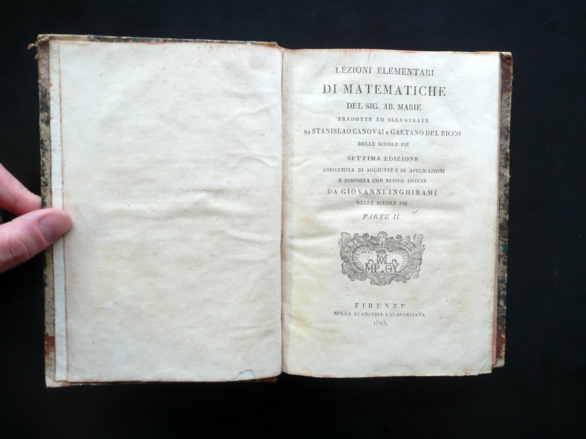Lezioni Elementari di Matematiche Marie Stamperia Calasanziana 1825 Parte II