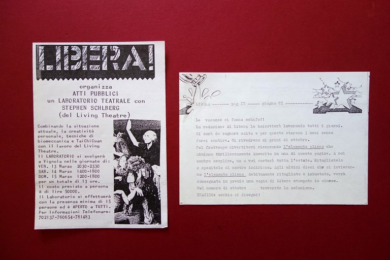Libera! Spazio Mensile Sognatori Folli 6 Numeri 1991-92 Volantino Living … | Immagine Gallery 4