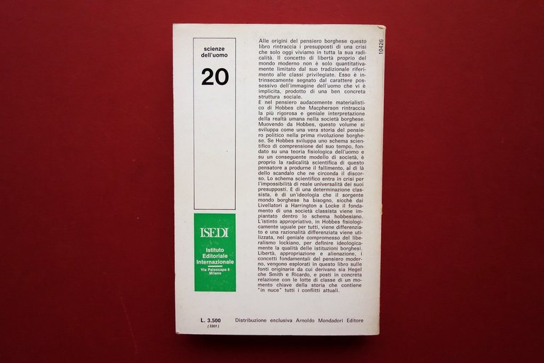 Libertà e Proprietà alle Origini del Pensiero Borghese ISEDI 1973 …