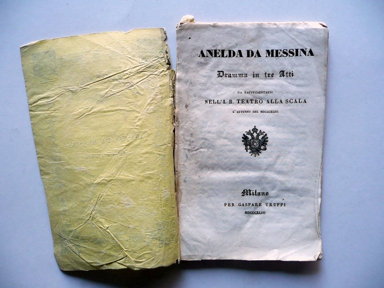 Libretto Anelda da Messina O. Vera 1∞ Rappresentazione Teatro alla …