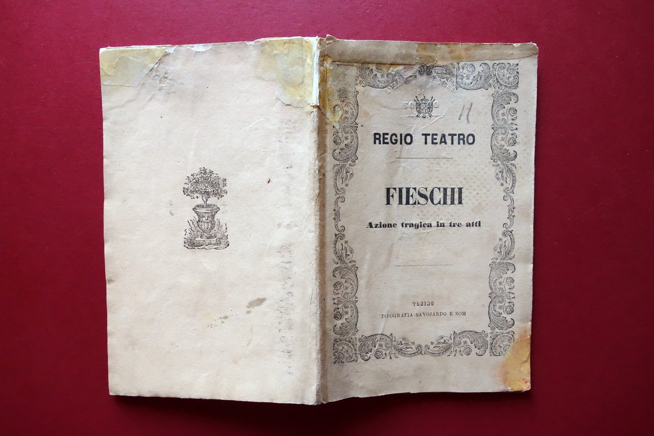 Libretto d'Opera Fieschi A. Montuoro Teatro Regio Torino 1857 1∞Rappresentazione | Immagine principale