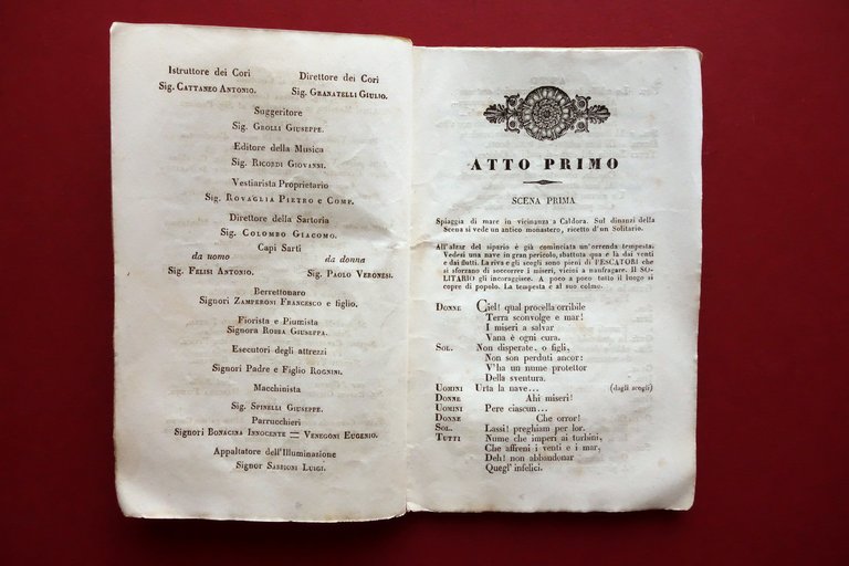 Libretto d'Opera Il Pirata V.Bellini Teatro alla Scala 1840 1∞ … | Immagine Gallery 4