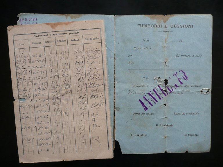 Libretto di Credito Unione Cooperativa di Consumo di Firenze 1903 …