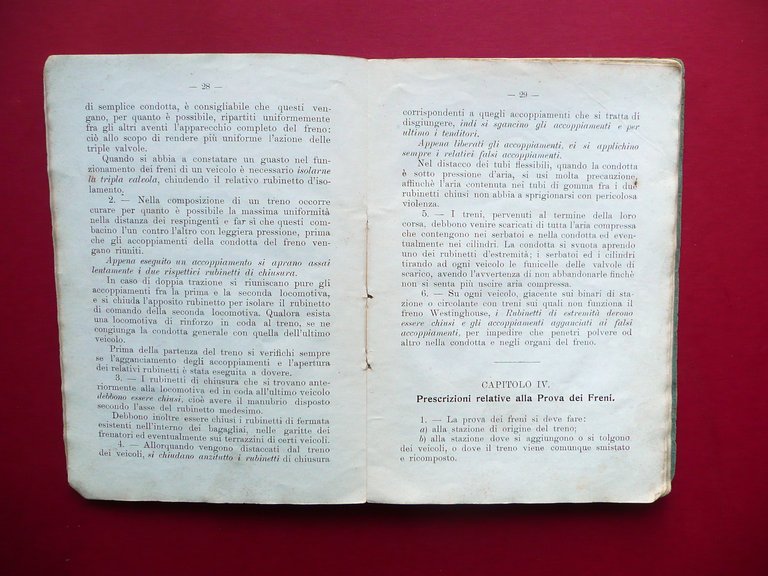 Libretto Freno Westinghouse Automatico ad Azione Rapida Doppio Freno 1919