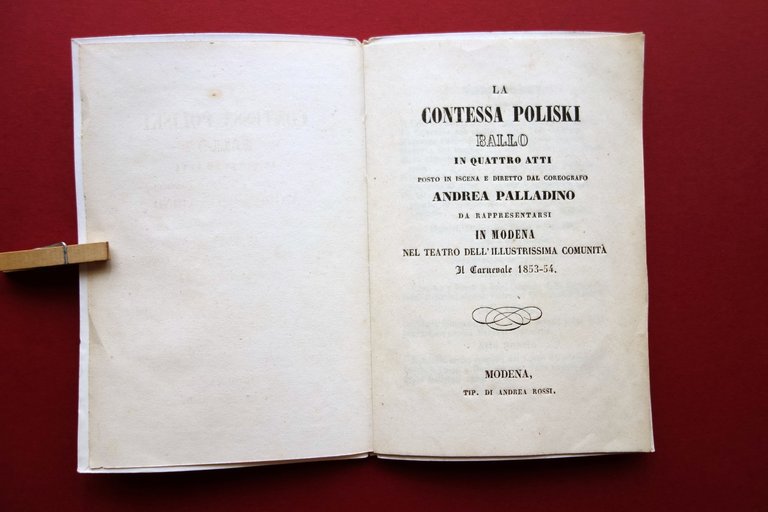 Libretto La Contessa Poliski Ballo A. Palladino Rossi Modena Carnevale … | Immagine Gallery 3