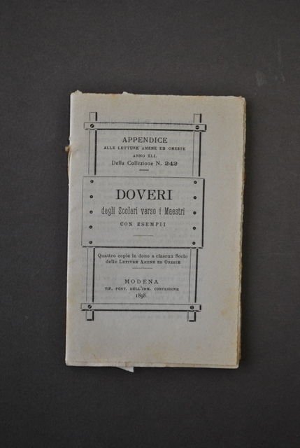 Libretto Morale Doveri Scolari Verso i Maestri con Esempi Letture … | Immagine principale