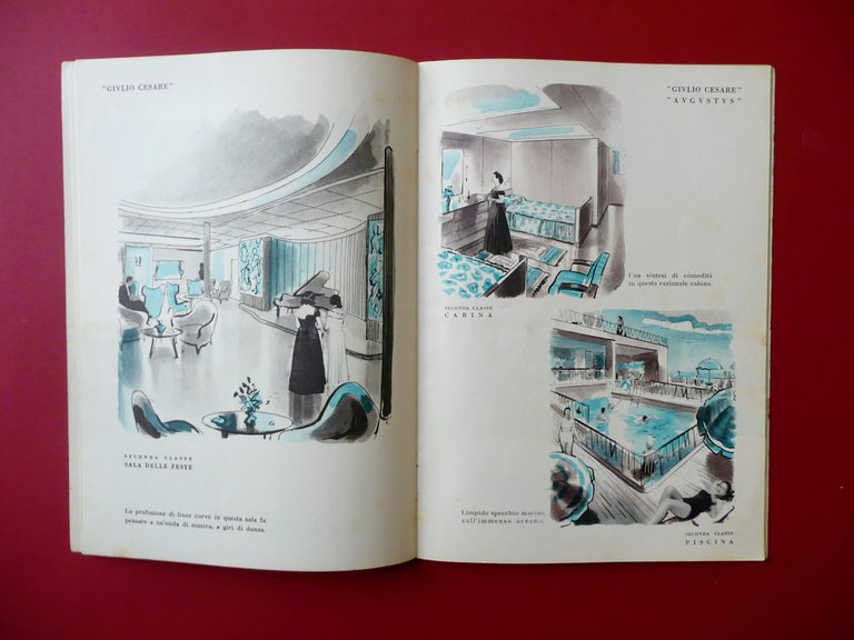 Libretto Motonavi Giulio Cesare Augustus NGI Navigazione America Anni '30