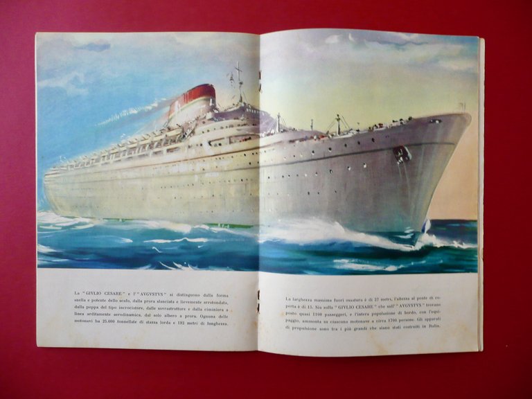 Libretto Motonavi Giulio Cesare Augustus NGI Navigazione America Anni '30