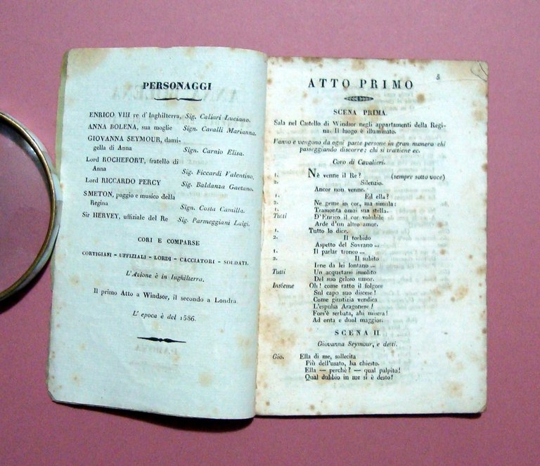 Libretto Opera Anna Bolena Donizetti 1860 ca Tip Penada Padova | Immagine Gallery 3