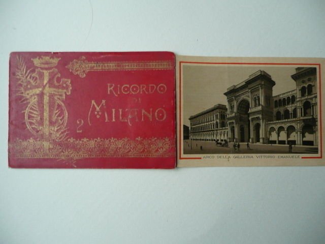 Libretto Ricordo Vedute Cromolitografiche Milano fine '800 La Scala Galleria