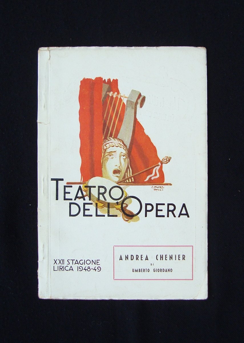 Libretto Teatro Opera Roma 1948 49 Andrea Chenier Giordano Lauri …