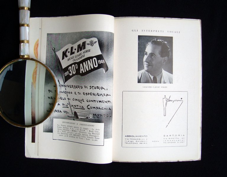 Libretto Teatro Opera Roma 1948 49 Andrea Chenier Giordano Lauri …