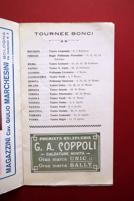 Libretto Tournee Bonci Teatro Comunale Bologna Elisir d'Amore Don Pasquale …