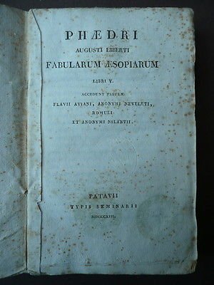 Libri Antichi Fedro Favole Esopo Favole Anonimi Antichi Romoli Pavia …