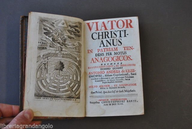 Libri antichi Religione Ufficio Meditazione Krzesimowski Viator Cristianus 1747