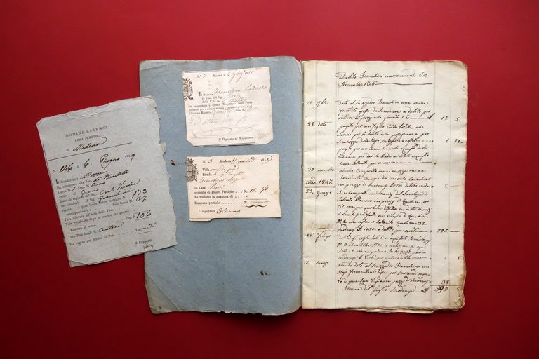 Libro Registro dei Conti Mezzadrili Debito Franchini Modena 1846-51 Manoscritto