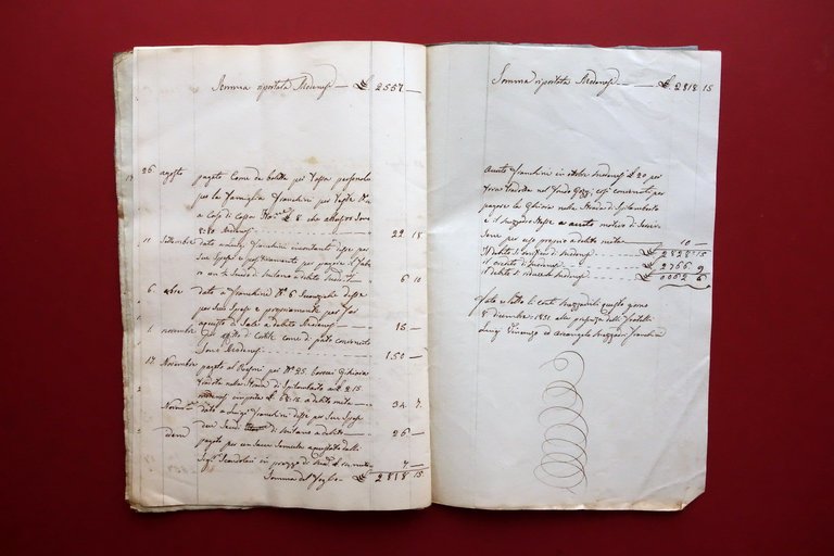 Libro Registro dei Conti Mezzadrili Debito Franchini Modena 1846-51 Manoscritto