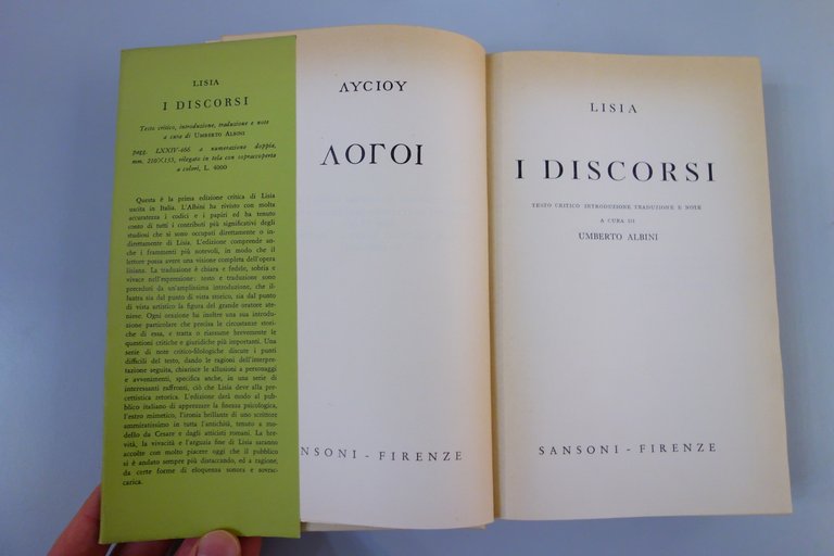 LISIA I DISCORSI SANSONI ALBINI AUTORI GRECI E LATINI