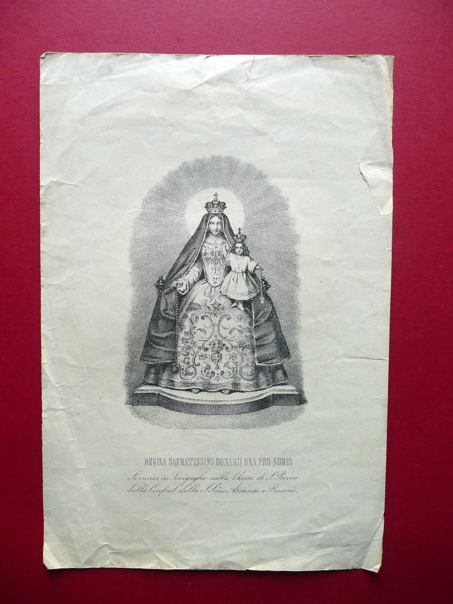 Litografia Senigallia Madonna del SS. Rosario Chiesa di S. Rocco …