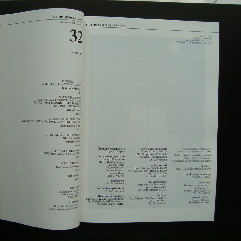 Liuteria Musica Cultura Organo Ufficiale Liuteria Italiana n 32 Settembre … | Immagine Gallery 2