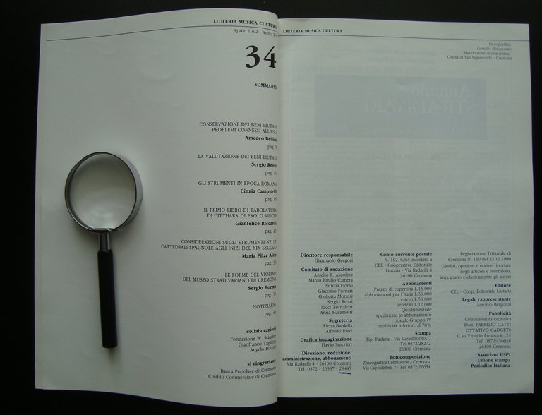 Liuteria Musica Cultura Organo Ufficiale Liuteria Italiana n 34 Aprile … | Immagine Gallery 2