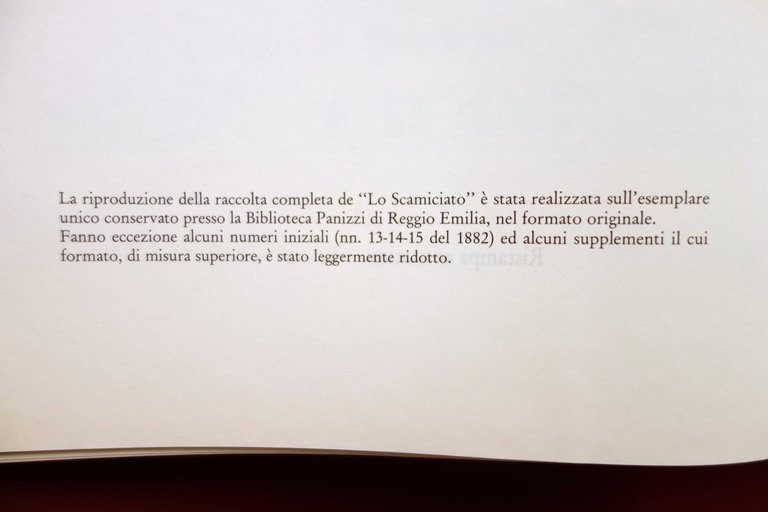 Lo Scamiciato Voce del Popolo 1882-84 Reggio Emilia Anastatica 1992 …