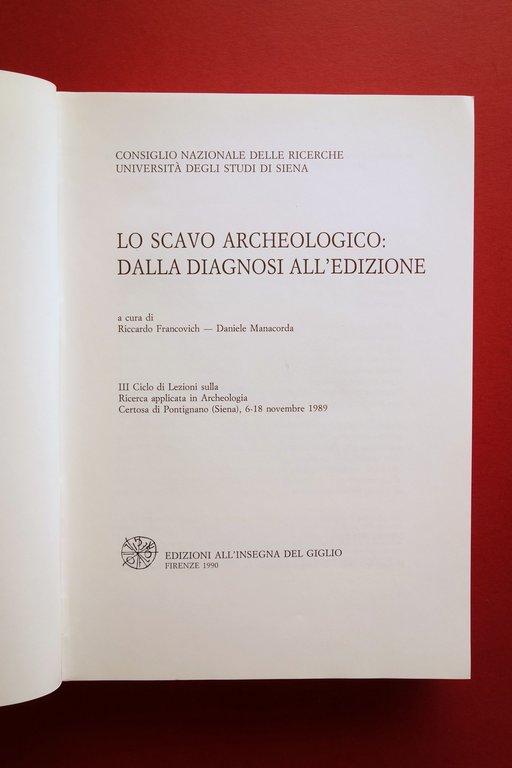 Lo Scavo Archeologico dalla Diagnosi all'Edizione all'Insegna del Giglio 1990 | Immagine Gallery 3