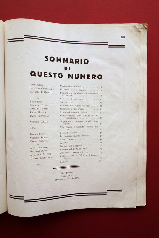 Lo Sport Fascista Anno IV N. 1 Gennaio 1931 Copertina …