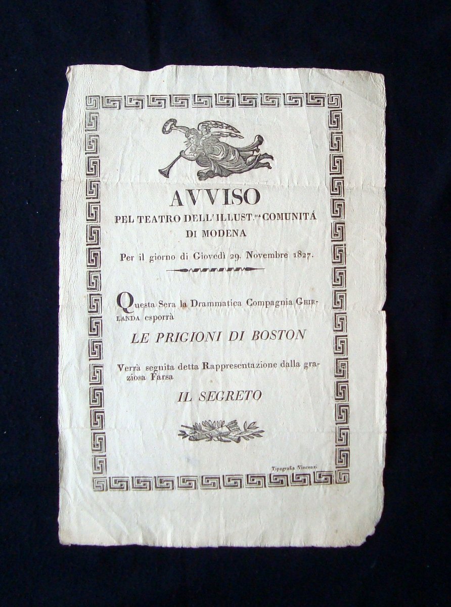 Locandina Teatro 1827 Comunit‡ di Modena Le Prigioni di Boston | Immagine principale