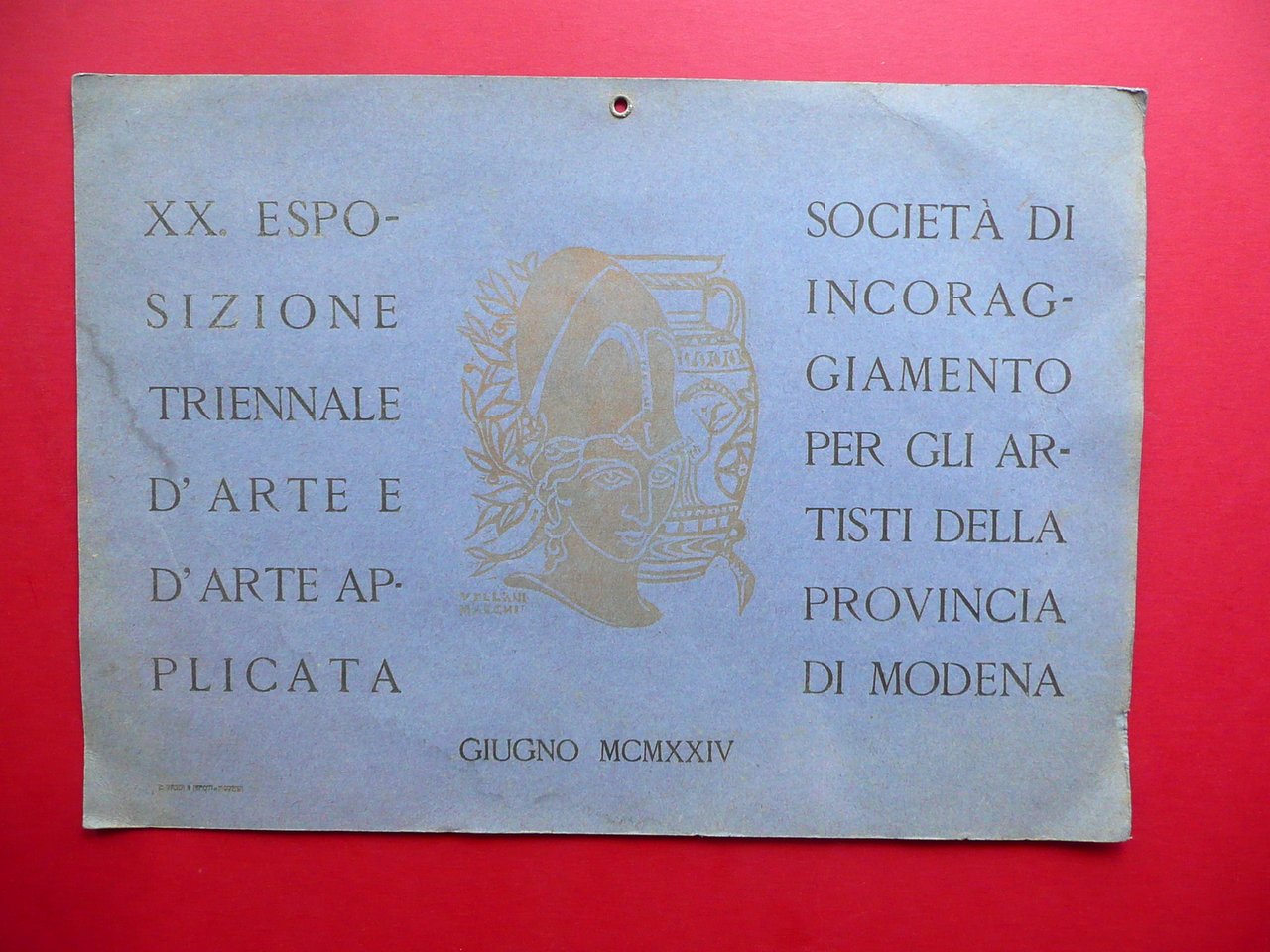 Locandina XX∞ Esposizione Triennale d'Arte Applicata Modena Vellani Marchi 1924