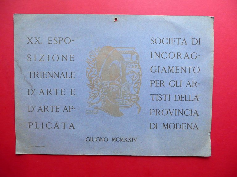 Locandina XX∞ Esposizione Triennale d'Arte Applicata Modena Vellani Marchi 1924