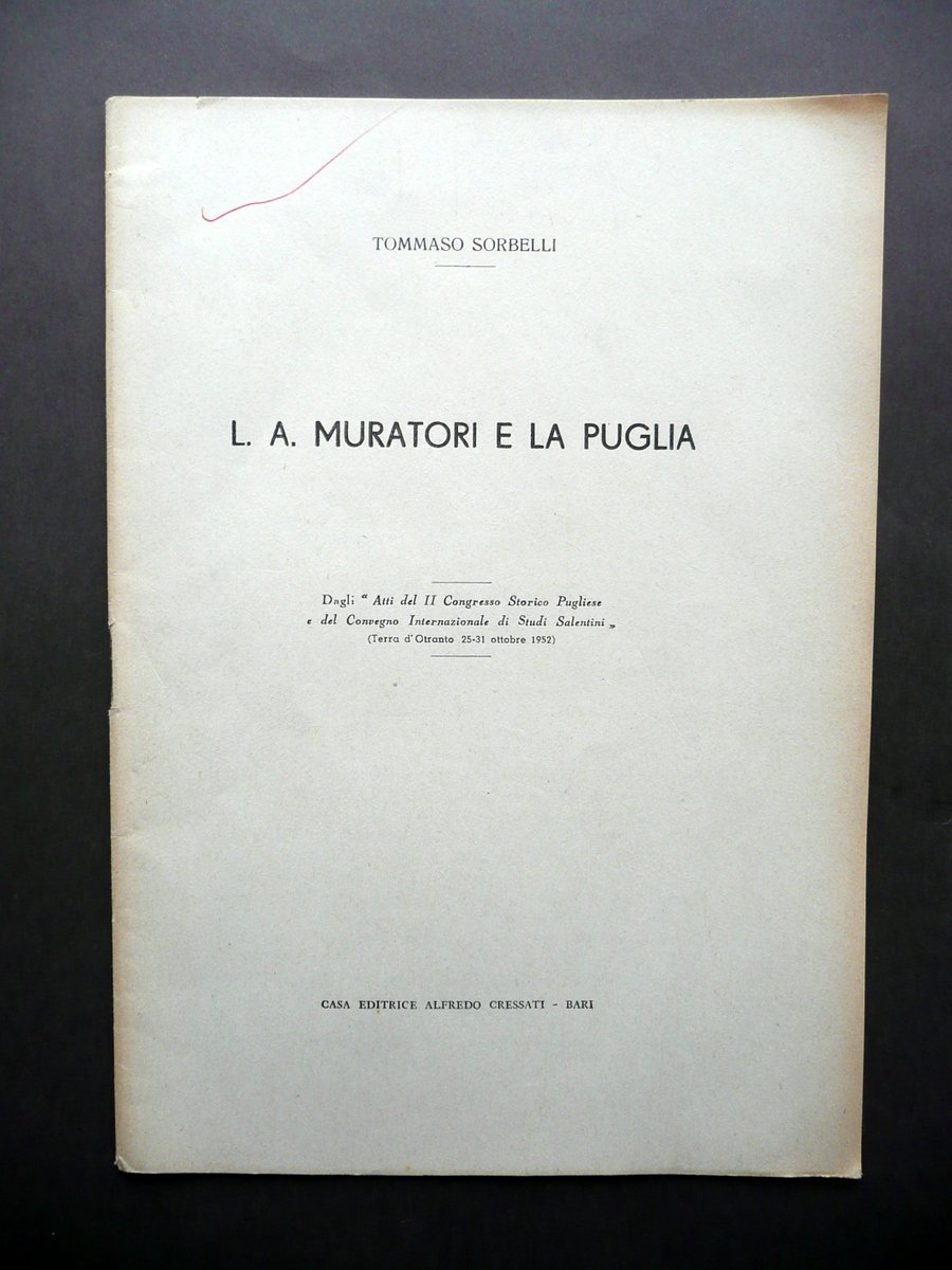 Ludovico Antonio Muratori e la Puglia Tommaso Sorbelli Cressati Bari … | Immagine principale