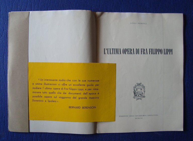 LUIGI POMPILJ L'ULTIMA OPERA DI FRA FILIPPO LIPPI SPOLETO DUOMO …