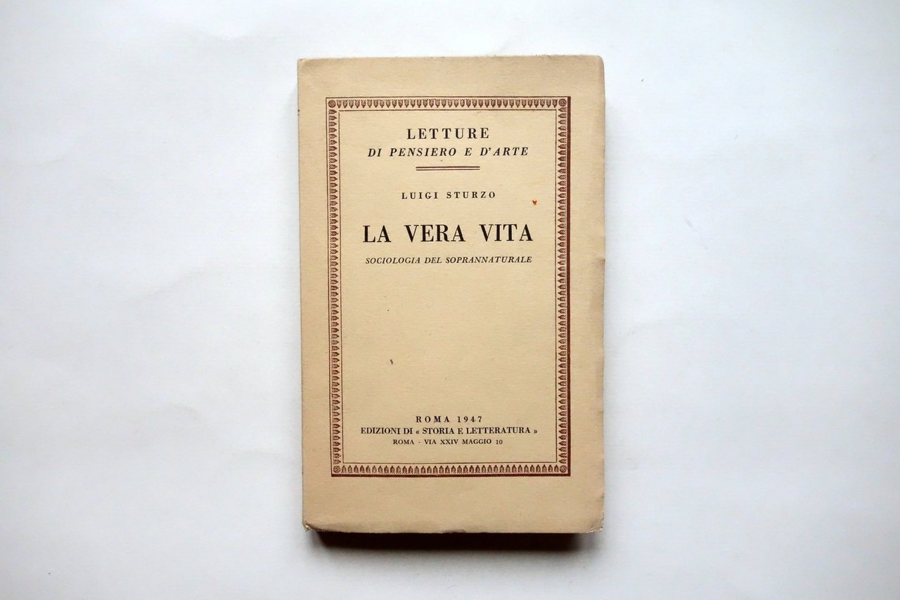 Luigi Sturzo La Vera Vita Sociologia del Soprannaturale Roma 1947 | Immagine principale