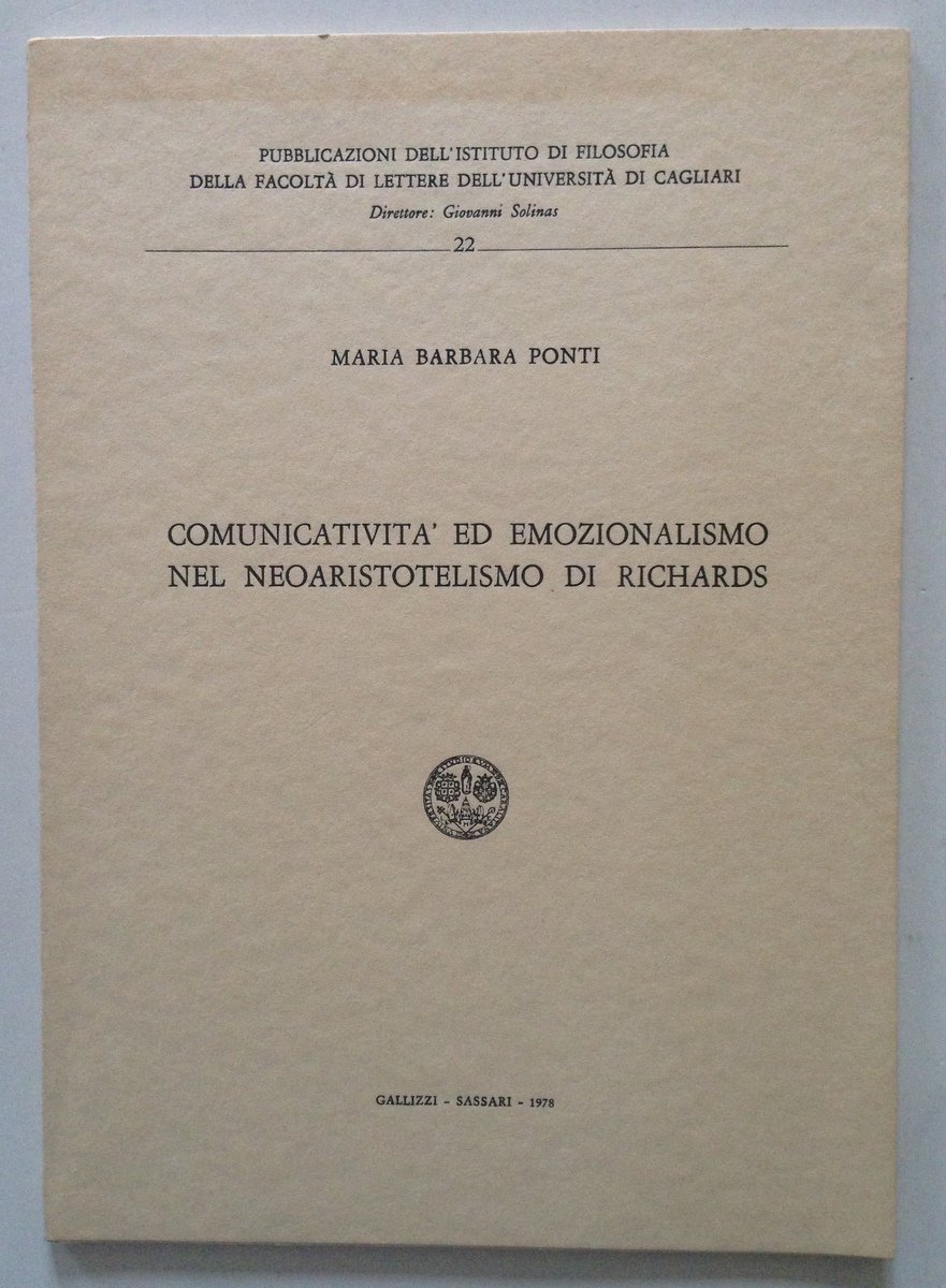 M B Ponti Comunicativit‡ ed Emozionalismo nel Neoaristotelismo di Richards