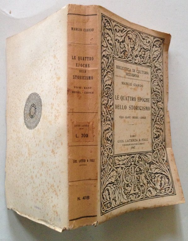 M Ciardo Le Quattro Epoche Dello Storicismo Vico Kant Hegel …